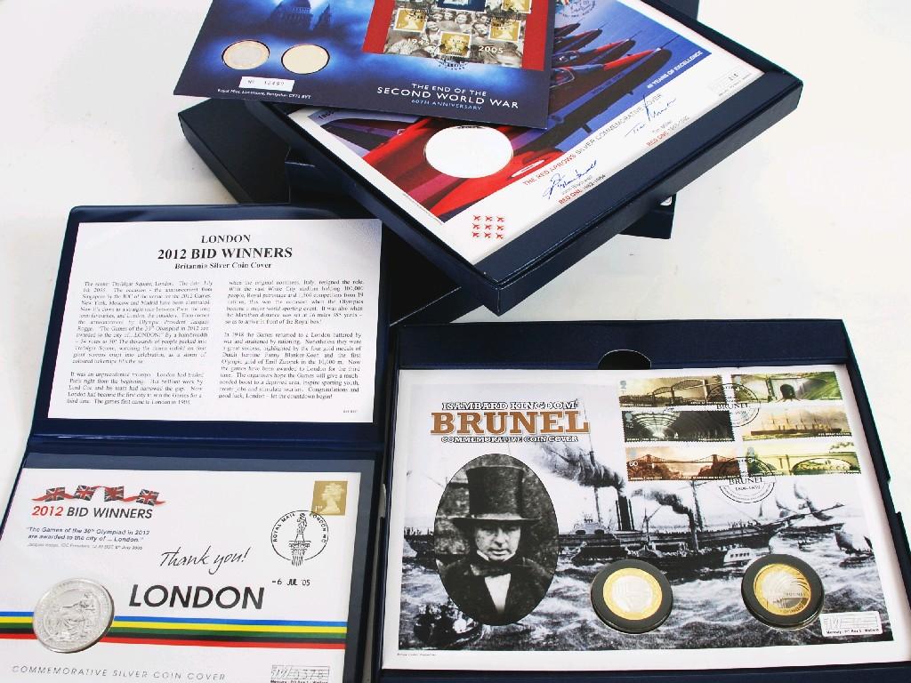 Appraisal: SEVEN ROYAL MINT SILVER COMMEMORATIVE CON COVERS viz Issanbard Kingdom