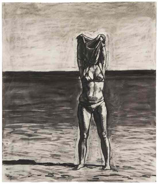 Appraisal: Graham Nickson American British b Untitled Girl in Bikini charcoal