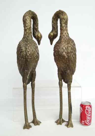 Appraisal: Pair bronze bird ornaments '' Ht