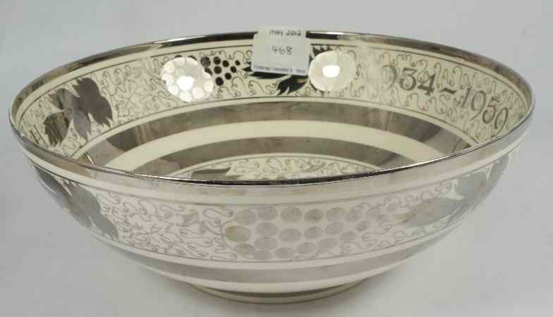 Appraisal: Grays Pottery Platinum Gilt Bowl marked W F-F H -