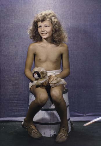 Appraisal: OUTERBRIDGE PAUL JR - Girl with Toy Dog Color carbro