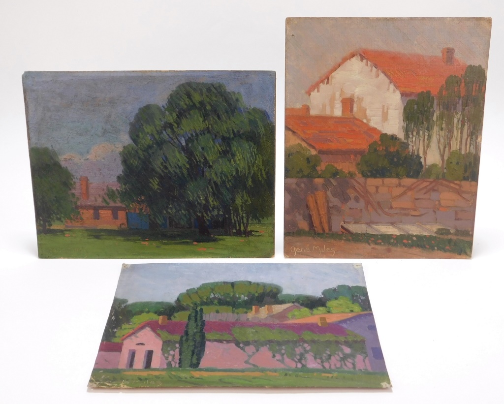 Appraisal: PC GENE MILES IMPRESSIONIST LANDSCAPE PAINTINGS New England th Century