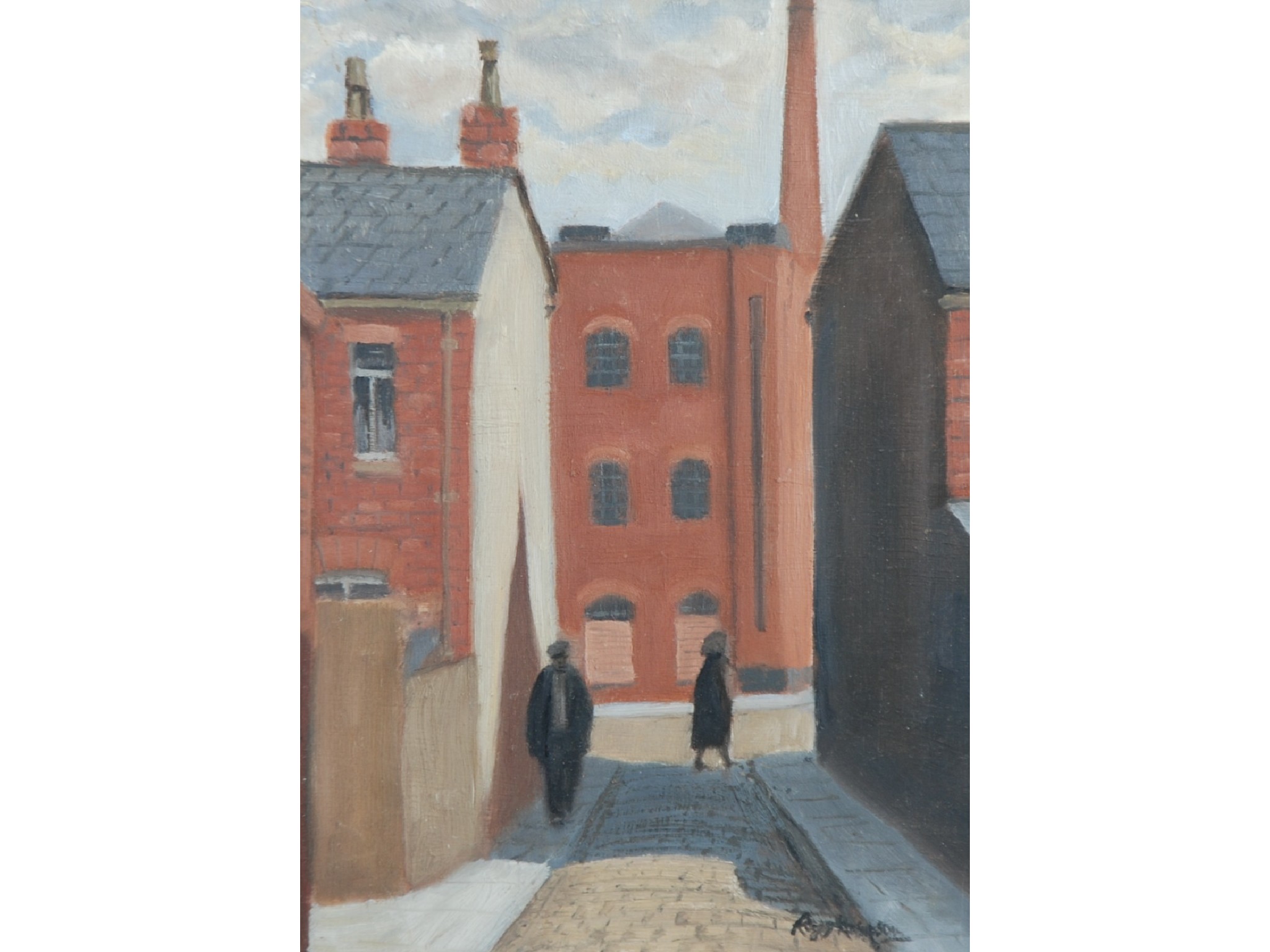 Appraisal: ROGER HAMPSON - OIL PAINTING ON BOARD'Derby Mill Bolton'Signed titled