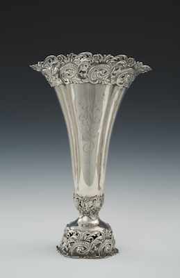 Appraisal: An American Sterling Silver Rococo Style Trumpet Vase by Redlich