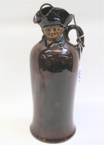 Appraisal: ROYAL DOULTON KINGSWARE NIGHT WATCHMAN BOTTLE with modelled head and