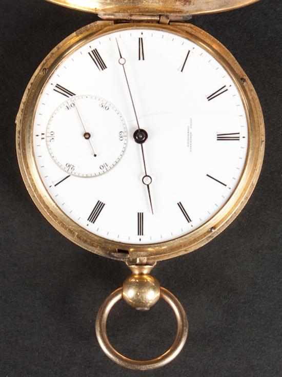 Appraisal: Jules Jurgensen K yellow gold hunting-case pocket watch movement marked