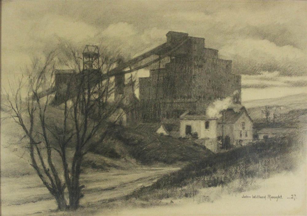 Appraisal: JOHN WILLARD RAUGHT AMERICAN - CONCRETE BREAKER Charcoal x in