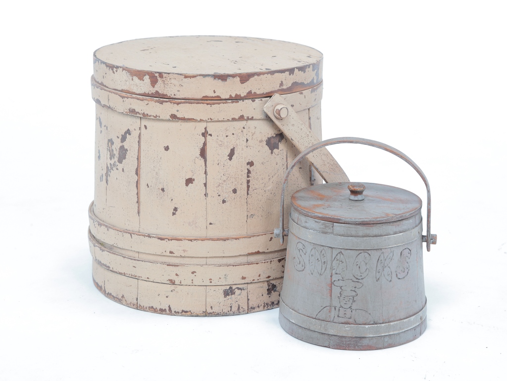 Appraisal: TWO SUGAR BUCKETS BY DAVID T SMITH Ohio late th