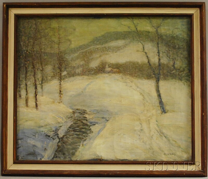 Appraisal: David Raymond Daly American th Century Winter Landscape Signed David