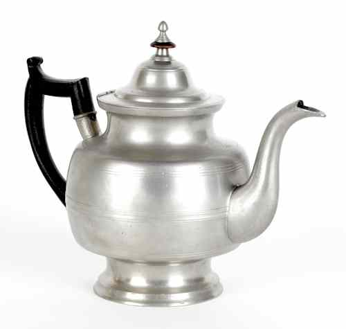 Appraisal: Middletown Connecticut pewter teapot ca bearing the touch of Josiah