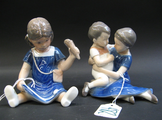 Appraisal: TWO ROYAL COPENHAGEN PORCELAIN FIGURES Else Eating Ice Cream H