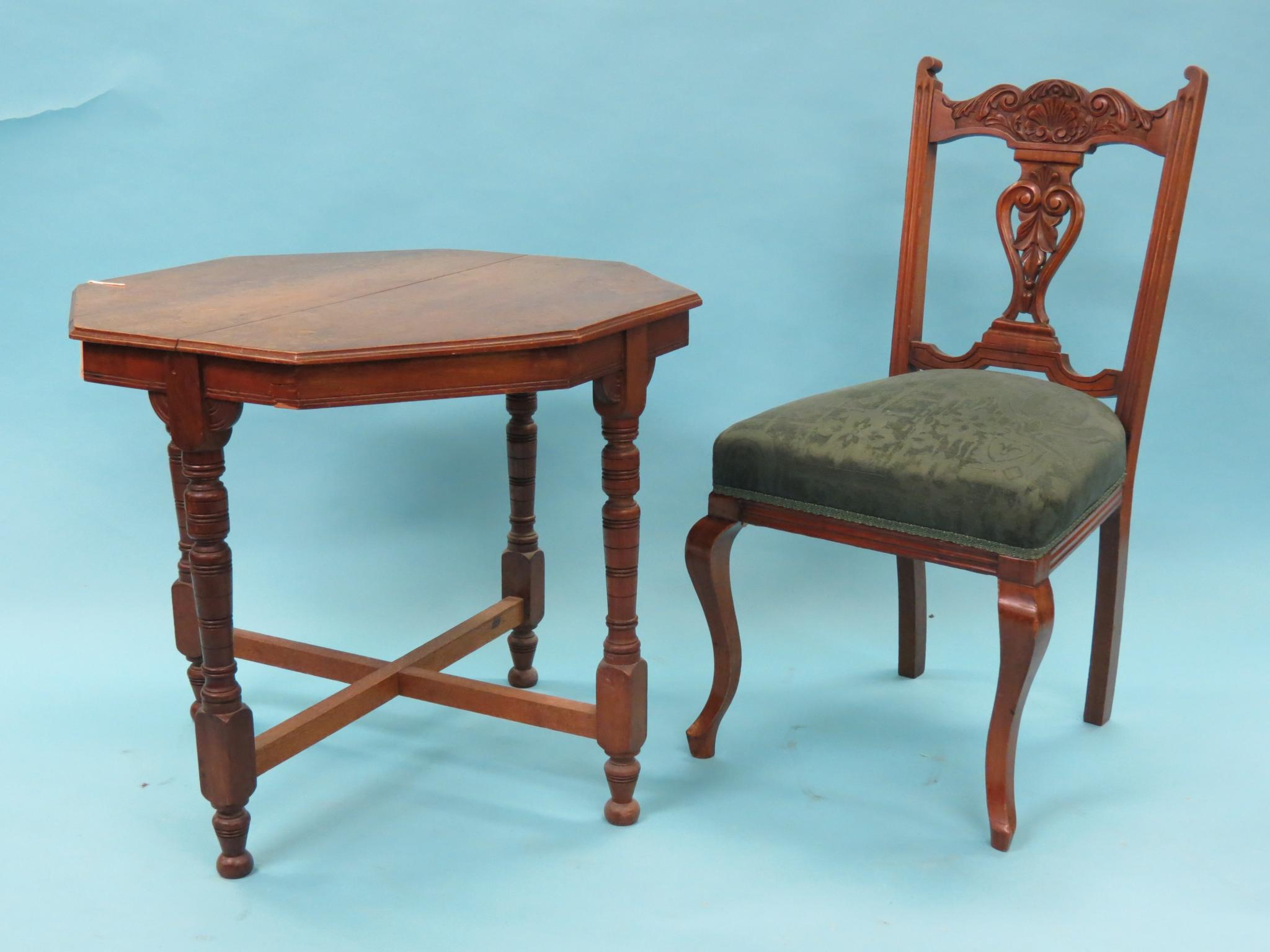 Appraisal: A set of four Victorian carved beech dining chairs with