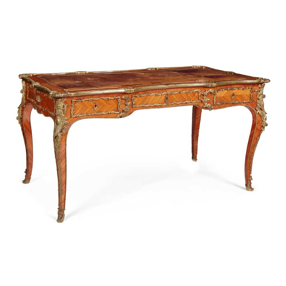 Appraisal: LOUIS XV STYLE KINGWOOD AND GILT BRONZE MOUNTED BUREAU PLAT