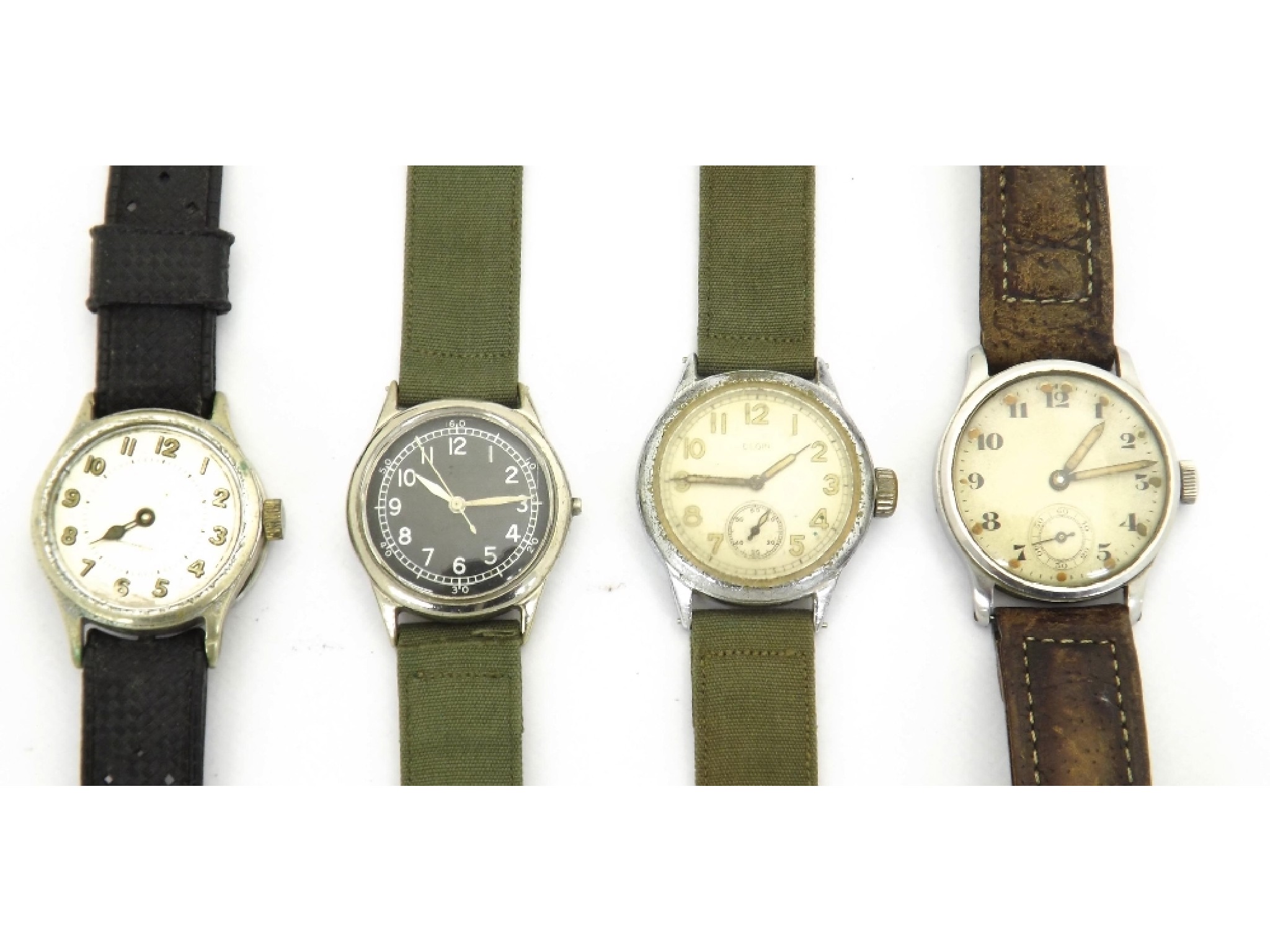 Appraisal: Four Military issue wristwatches at fault