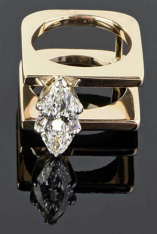 Appraisal: ct Diamond Ring marquise cut diamond cts G SI GIA