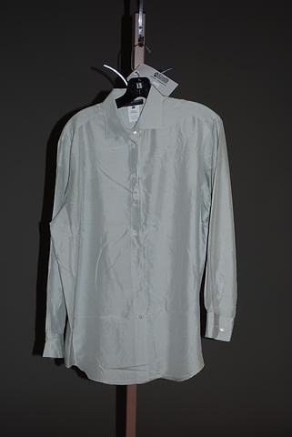 Appraisal: Giorgio Armani pale green button front shirt collar silk LS