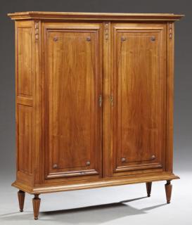 Appraisal: French Louis XVI Style Carved Walnut Armoire th c the