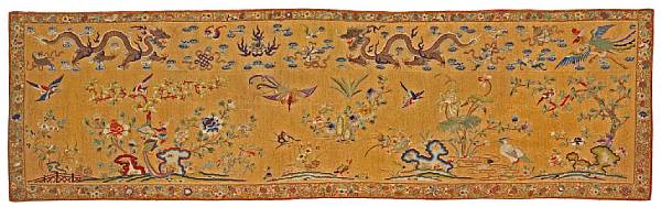 Appraisal: A richly embroidered wool ground altar frontal th Century The