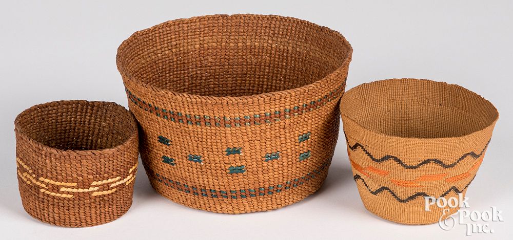 Appraisal: Three Northwest Coast Indian baskets Three Northwest Coast Indian baskets