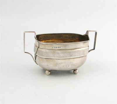 Appraisal: A George III silver two-handled sugar bowl maker's mark worn