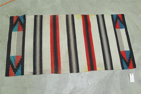 Appraisal: SOUTHWEST WEAVING Striped saddleblanket Some damage ' '' x '