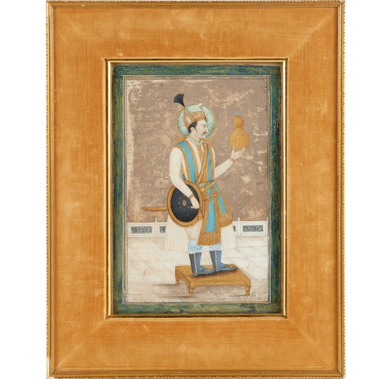 Appraisal: MUGHAL SCHOOL PORTRAIT OF A COURTIER th th c gouache