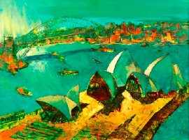 Appraisal: Reinis Zusters - Sydney Harbour II oil on board signed