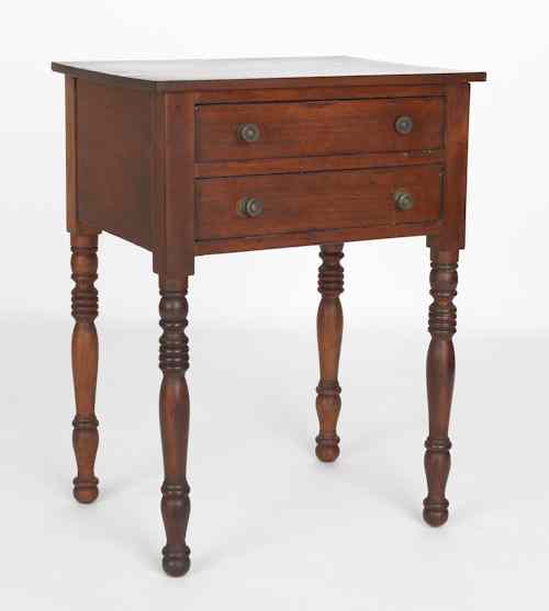 Appraisal: Sheraton pine two-drawer stand early th c h w