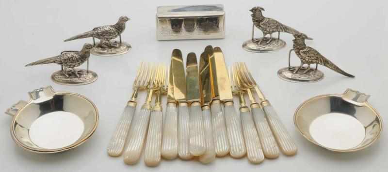 Appraisal: A Set of Four Silver Place Card Holders Others Neresheimer