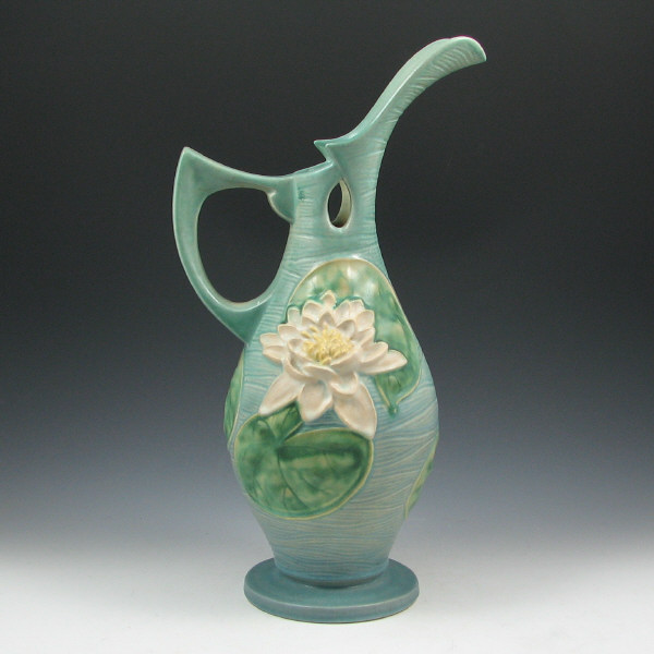 Appraisal: Roseville Water Lily - Ewer - Mint Roseville blue Water