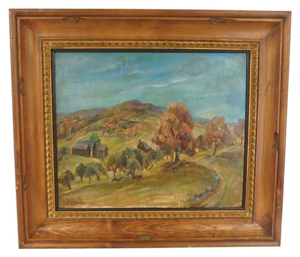 Appraisal: Marion Huse American - oil on artist board autumn landscape