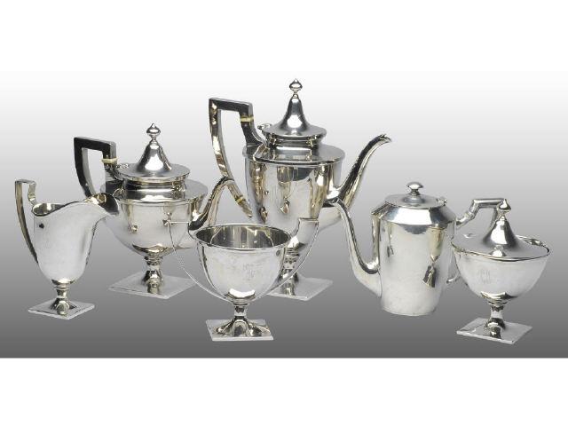 Appraisal: -Piece Signed Sterling Silver Tea Set Description Coffee tea sugar