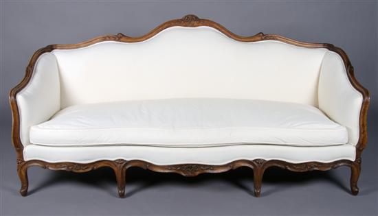 Appraisal: A Louis XV Style Walnut Canape Height x width x