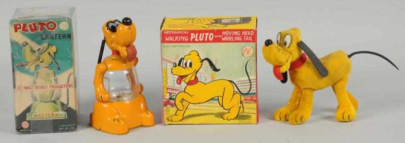 Appraisal: Lot of Tin Plush Walt Disney Pluto Toys Includes one