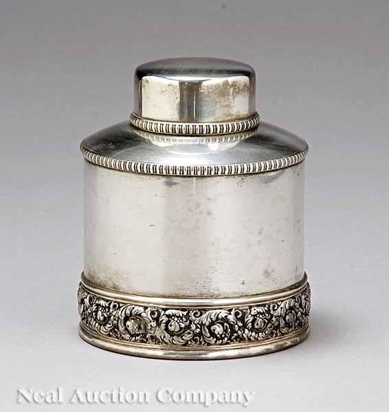 Appraisal: An American Sterling Silver Tea Caddy Tiffany Co New York