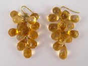 Appraisal: A pair of citrine drop earrings approx cm