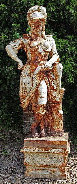 Appraisal: A LARGE CAST IRON SCULPTURE OF MINERVA wearing a plumed