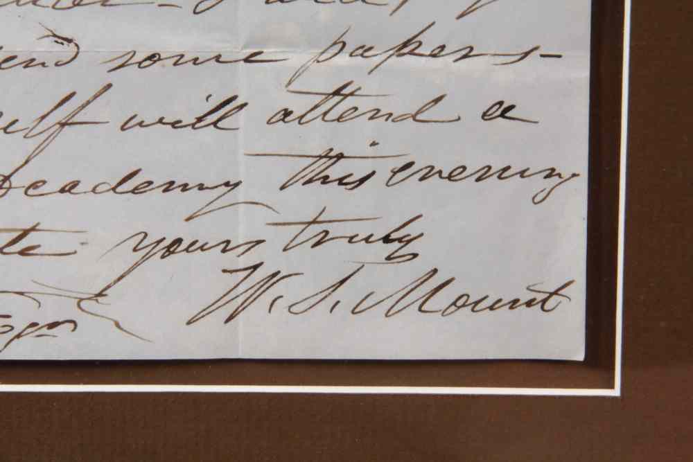 Appraisal: ARTIST WILLIAM SIDNEY MOUNT AUTOGRAPH LETTER SIGNED William Sidney Mount