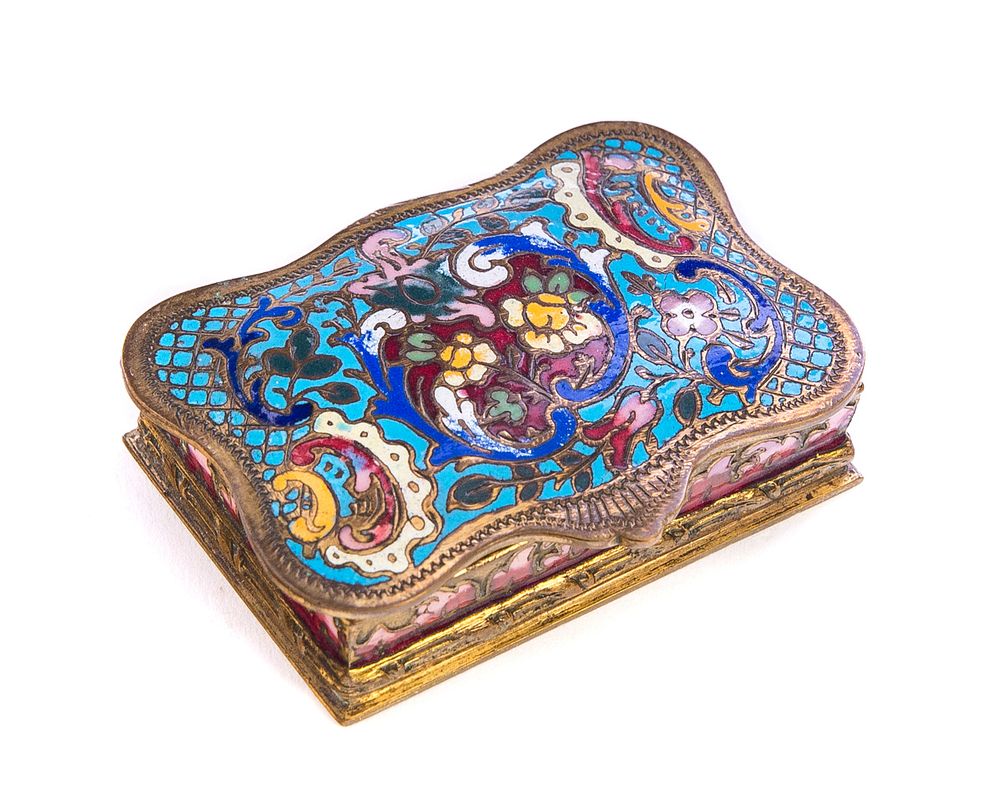 Appraisal: Champlev Enamel Bronze box Champlev Enamel Bronze box