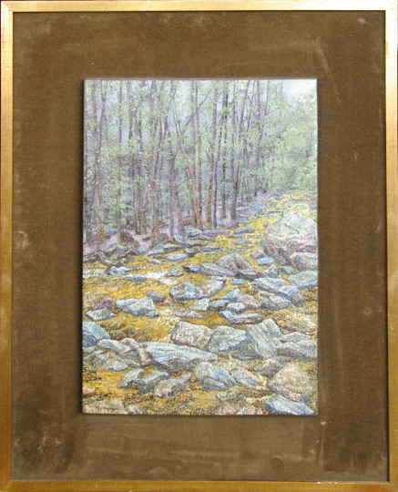 Appraisal: Continental Finely Enameled Plaque of a Sunlit Sylvan Stream in