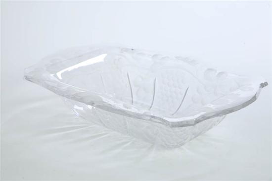 Appraisal: INTAGLIO CUT GLASS SERVING BOWL Attributed to Libbey Rectangular bowl