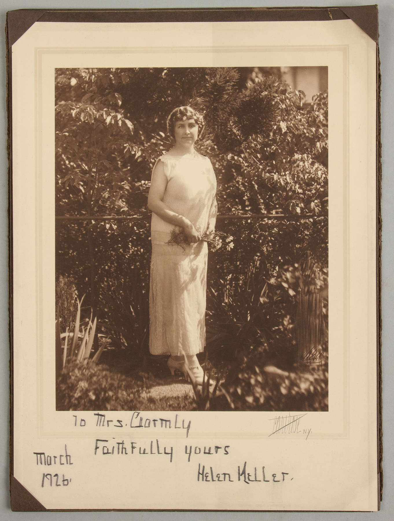 Appraisal: Photograph of Helen Keller Sgn in pencil To Mrs Cormley