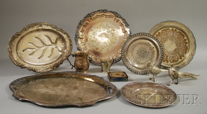 Appraisal: Group of Silver Plated Tableware including a pair of figural