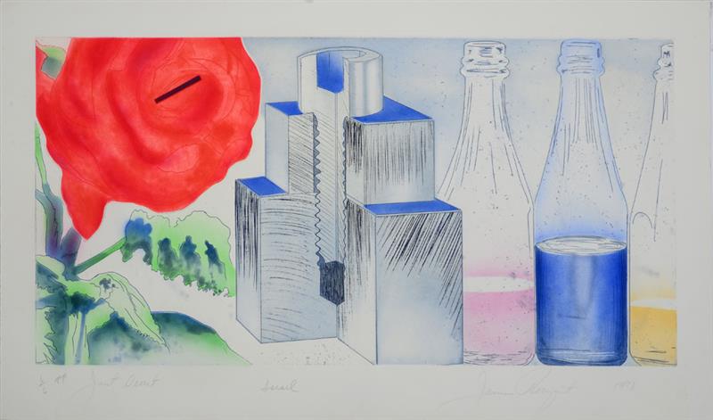 Appraisal: JAMES ROSENQUIST b JUST DESERT ISRAEL Etching in colors on