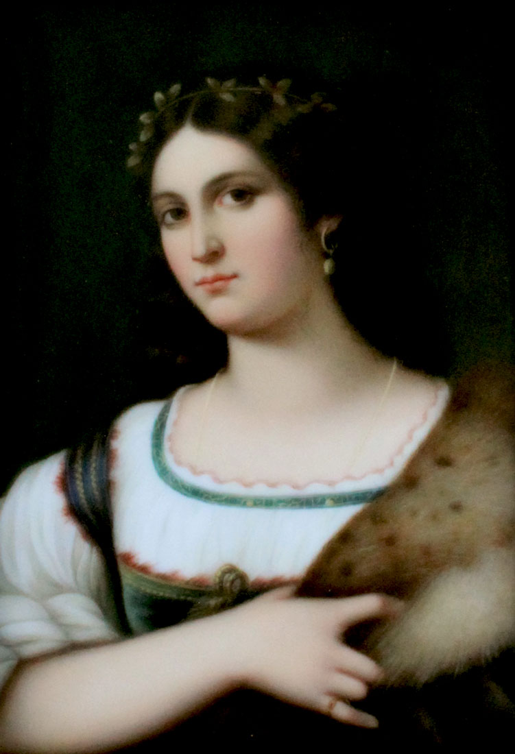 Appraisal: BERLIN PORCELAIN PLAQUE MINIATURE PAINTING PORTRAIT OF YOUNG BEAUTY ''