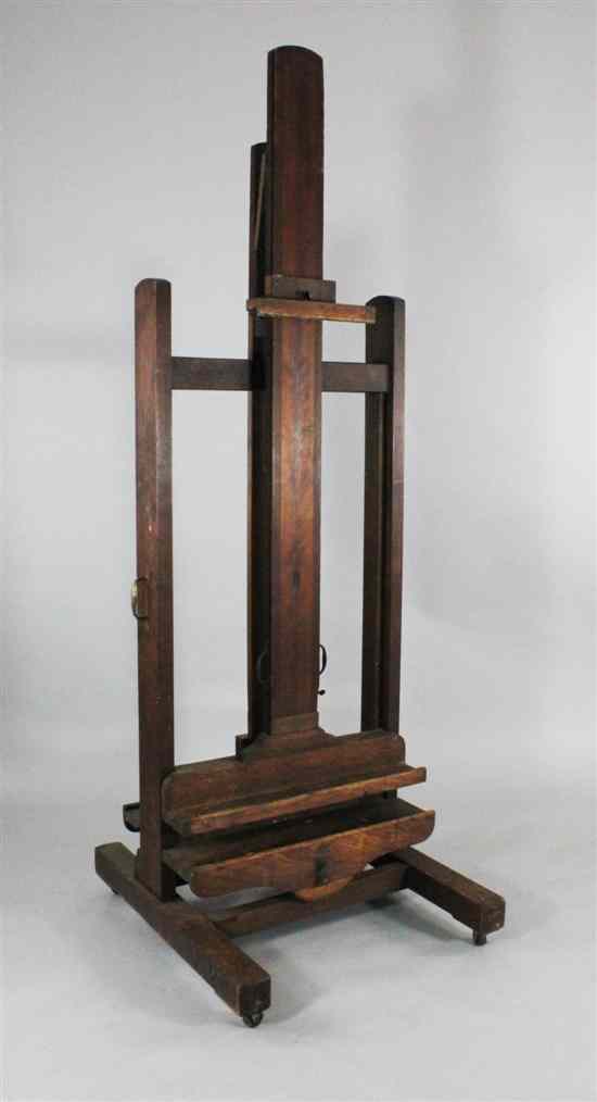 Appraisal: A Robertson Co mahogany studio easel formerly in the studio