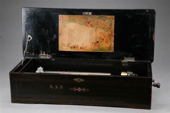 Appraisal: MUSIC BOX Signed M F Twelve tune In a pine