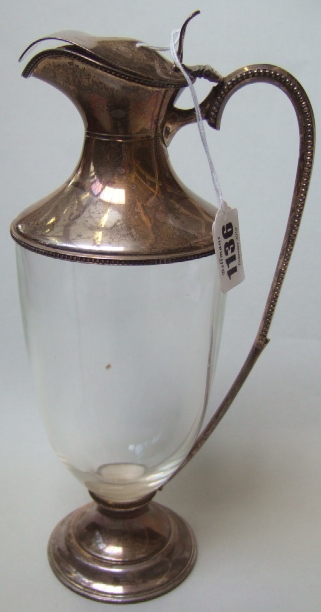 Appraisal: A silver and glass claret jug modern London cm high