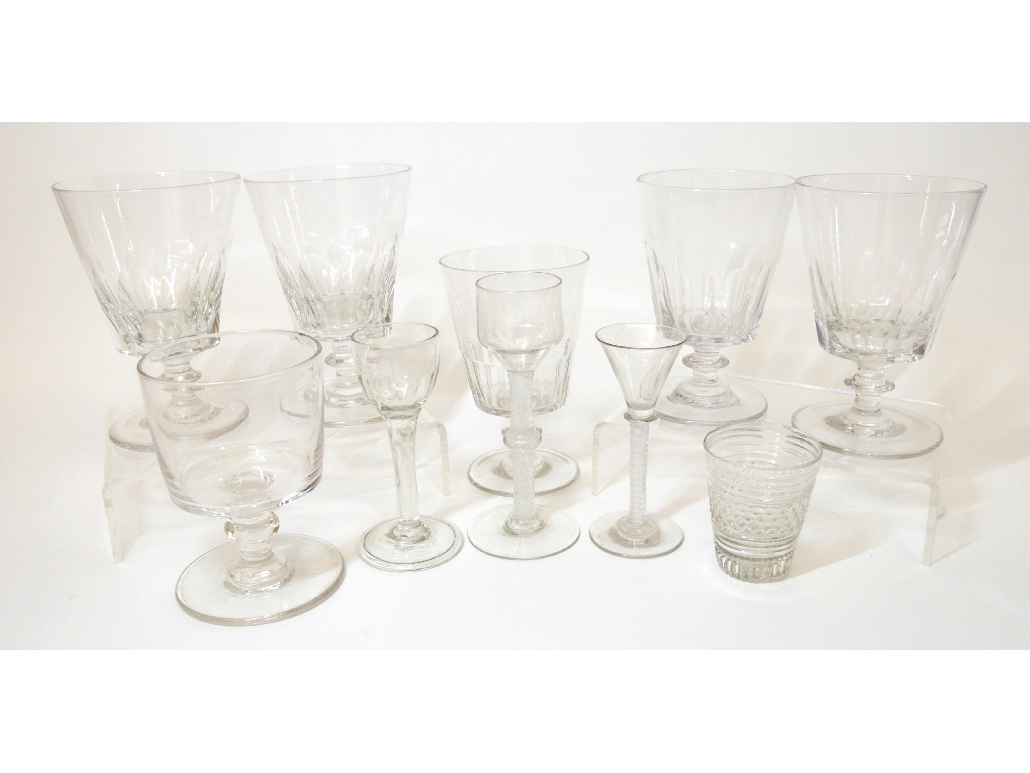 Appraisal: A collection of early th Century glassincluding six rummers an