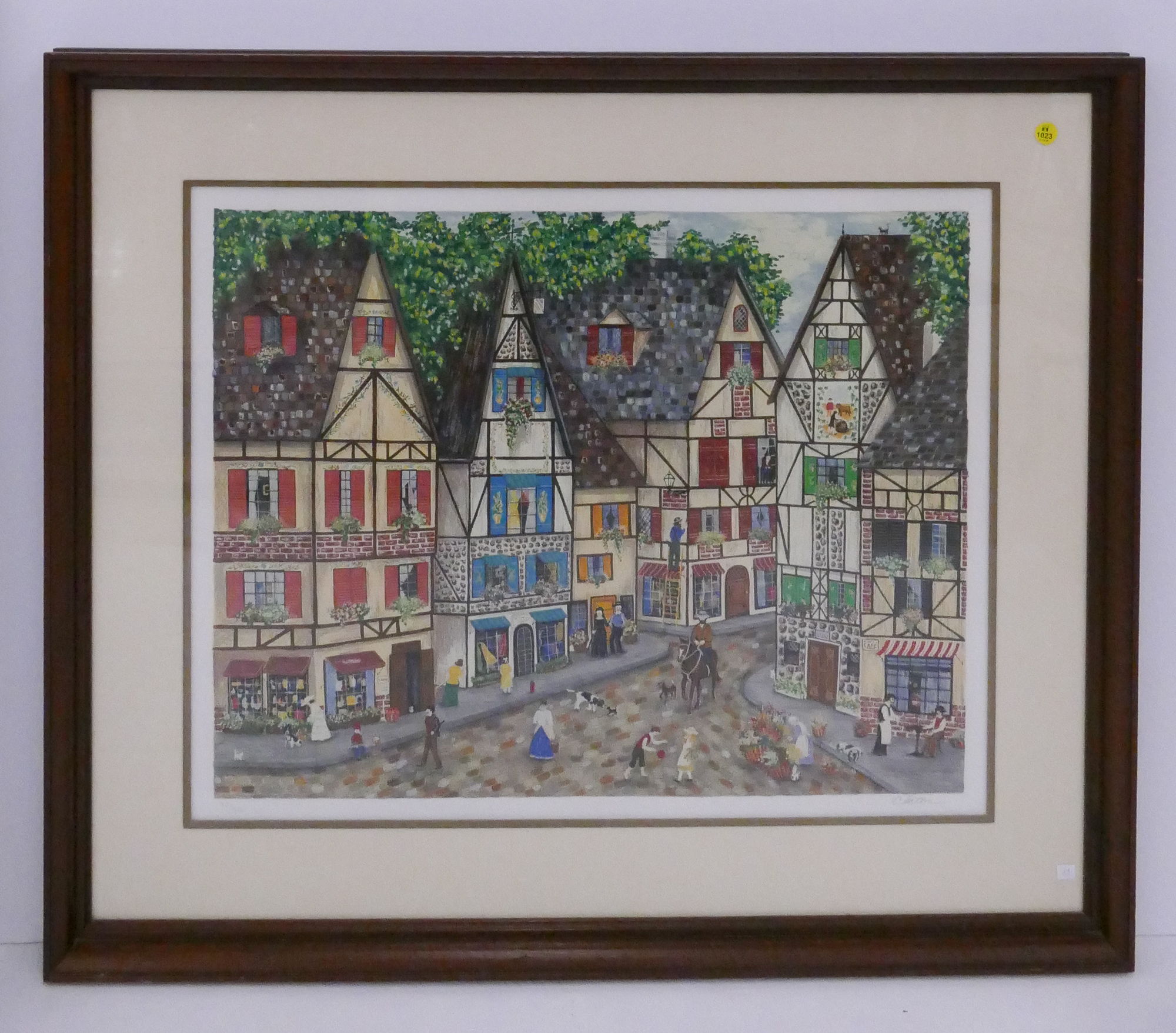 Appraisal: C Eaton 'Alsace Lorraine' S N Serigraph Gallery Framed- x